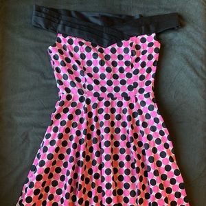Hearts And Roses Pink Polka Dot Dress